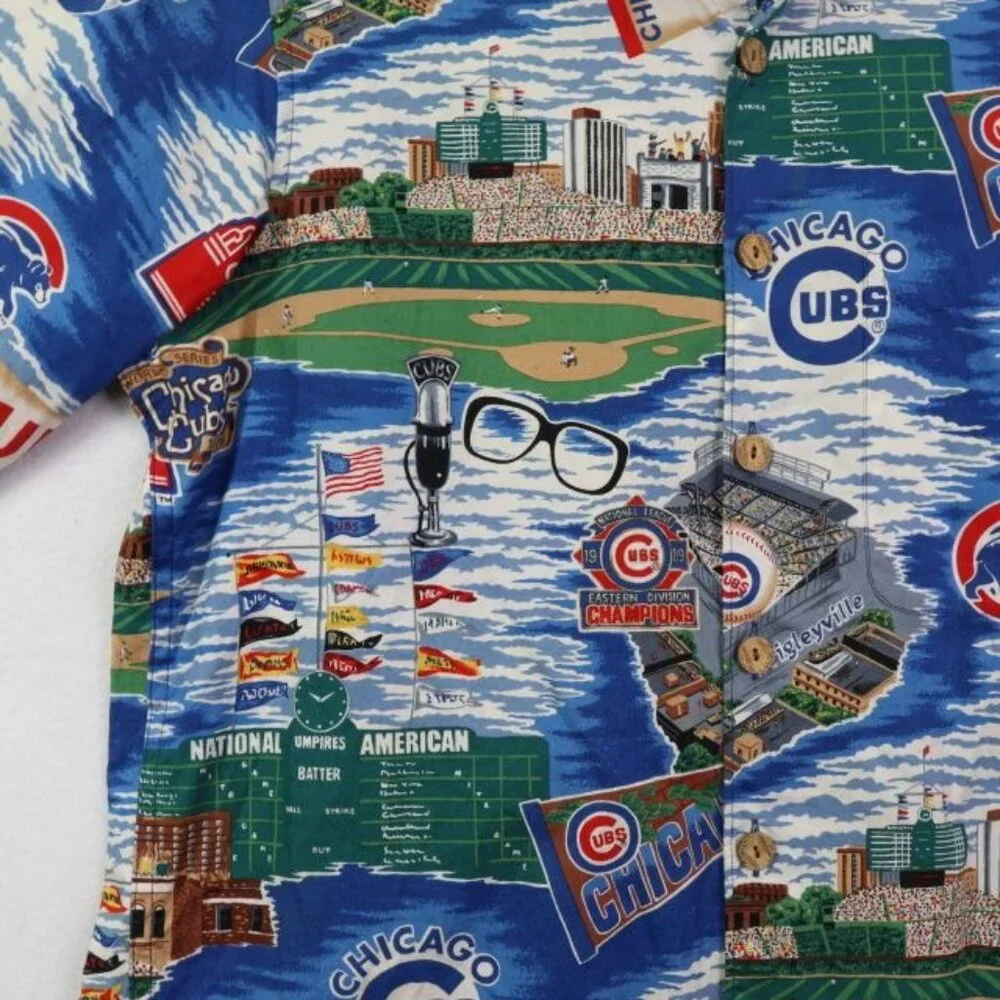 Reyn Spooner Chicago Cubs Baseball Shirt Mens Small Short Sleeve Button - Picture 7 of 8